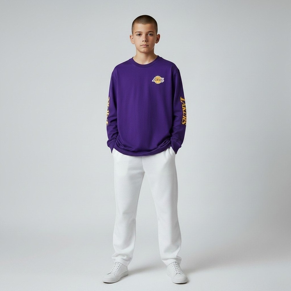 NBA Los Angeles Lakers Kids Purple Long Sleeve Graphic T-Shirt Size 18-20